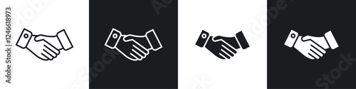 Partner icons in flat and thin stroke style