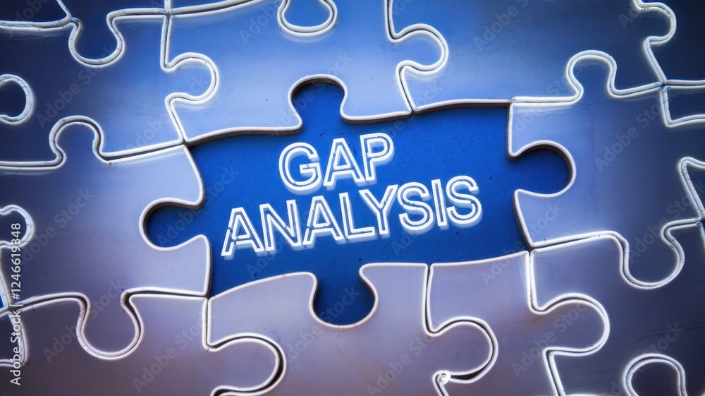 Gap analysis concept represented by a missing puzzle piece