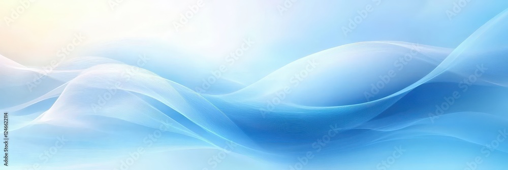 Obraz premium Serene Abstract Blue Background with Soft Waves and Gentle Curves, Perfect for Artistic and Creative Projects, Ideal for Digital and Print Media