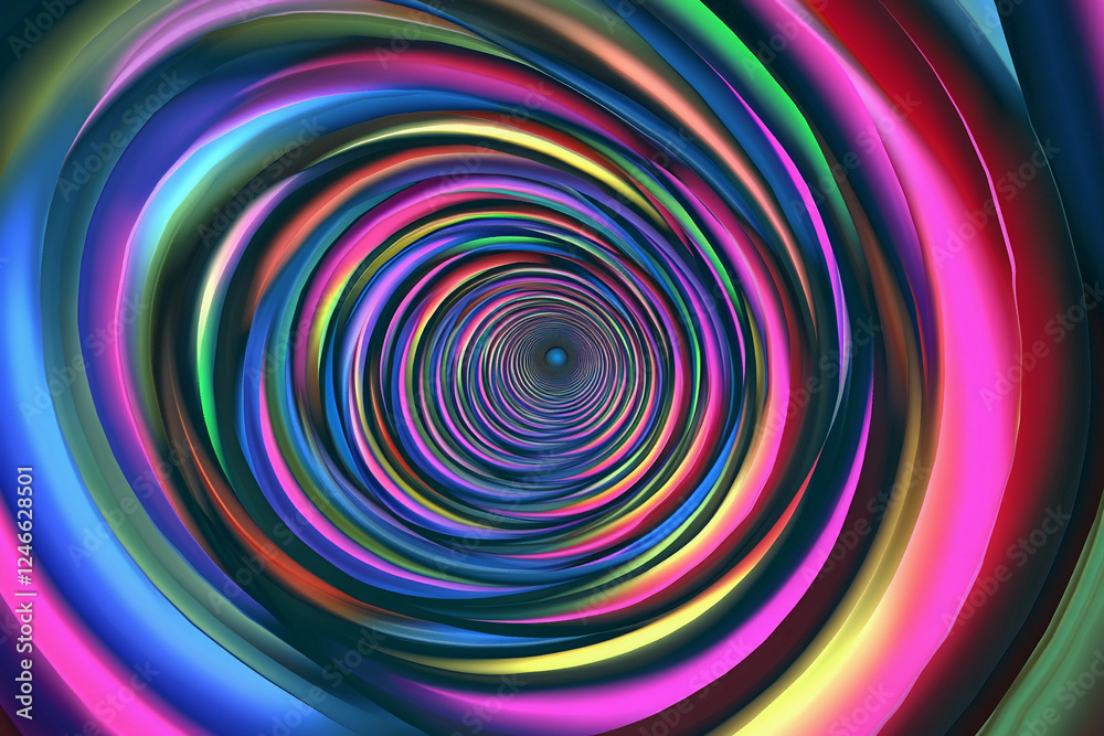 Vibrant swirling colors create a mesmerizing tunnel effect with intricate patterns and depth Vibrant swirling colors create a mesmerizing tunnel effect with intricate patterns and depth