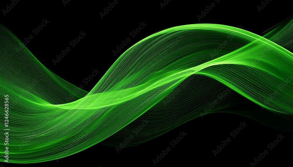 Naklejka premium wavy lines on dark backdrop with thin abstract stripes graphic resource background banner