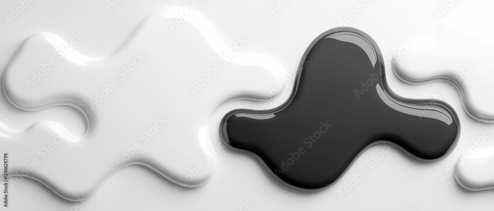 Abstract Black and White Background with Cloud-Like Shapes in Smooth Curved Patterns for Modern Design Use Abstract Black and White Background with Cloud-Like Shapes in Smooth Curved Patterns for Modern Design Use