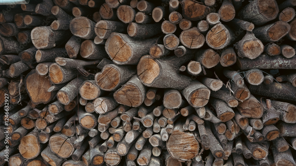 Cut logs and smooth circular cross section Cut logs and smooth circular cross section
