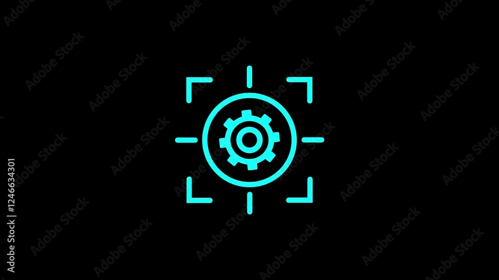 Calibrate Icon, Precision and Measurement Symbol.Target line icon. Goal settings.Focus line icon.Setting gear computing line icon motion graphic animation. Calibrate Icon, Precision and Measurement Symbol.Target line icon. Goal settings.Focus line icon.Setting gear computing line icon motion graphic animation.