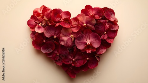 Wallpaper Mural A Stunning Flat Lay of a Heart Shaped Arrangement of Orchids to Celebrate Love on Valentine's Day Torontodigital.ca