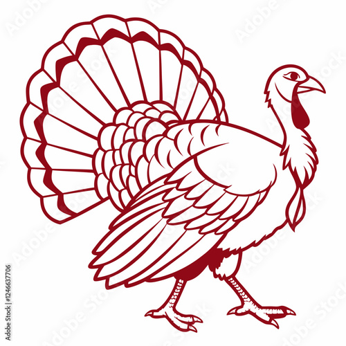 Creative animal icon Turkey vector illustration
