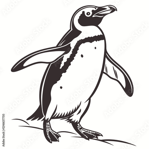 Creative animal icon Penguin vector illustration
