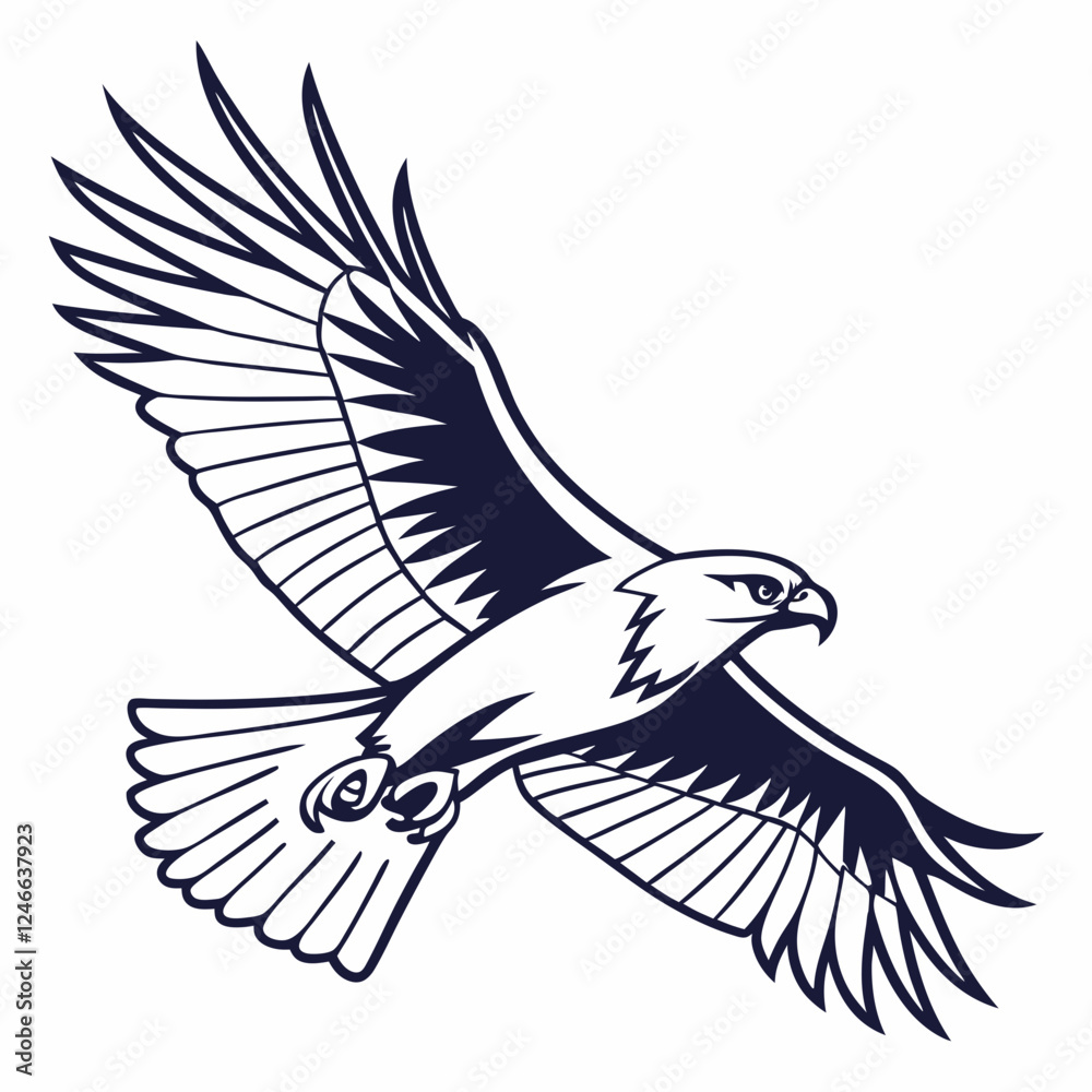 Obraz premium Creative animal icon Hawk vector illustration 