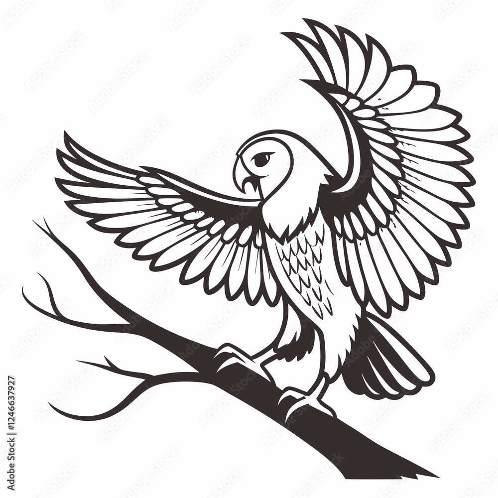 Obraz premium Creative animal icon Owl vector illustration 