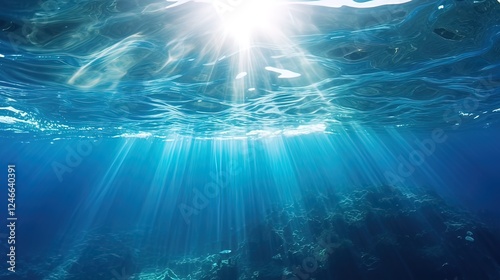 Underwater Sunlight through Clear Water photo