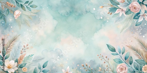 Elegant Floral Background with Soft Pastel Colors and Watercolor Effect