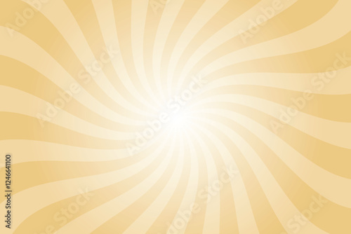 Abstract Gold Crayola Yellow Background with Rays Retro Starburst. Radial Spiral Stripes Backdrop. Vintage Sun Beam Texture. Sun Rays Pattern. Groovy Retro Swirl Burst. Summer Carnival Background.