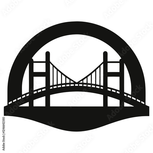 silhouette vector of a bridge silhouette against the sunrise