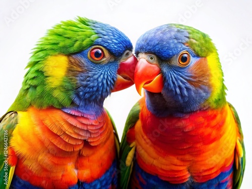 Adorable Lovebirds Pair Collection, Isolated on White Background - Perfect for Design Projects