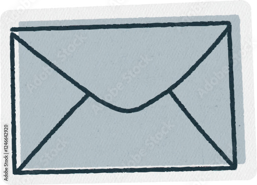 Icône dessin logo enveloppe lettre poste bleu