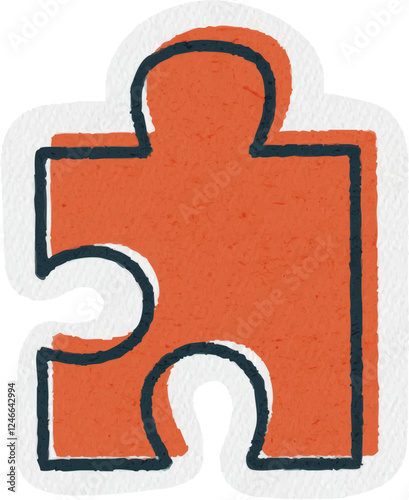 Icône dessin puzzle défi étape orange
