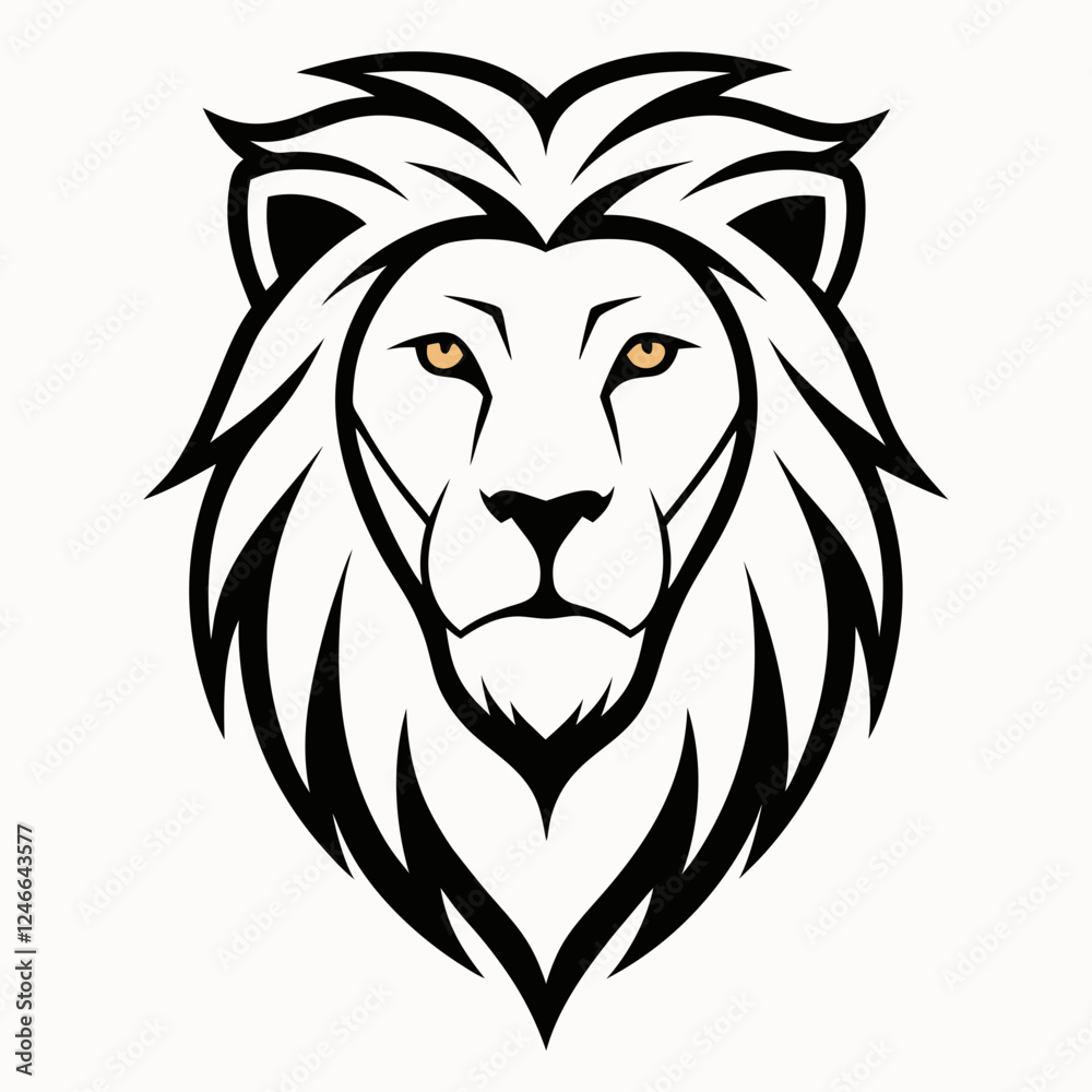 Obraz premium lion head vector illustration