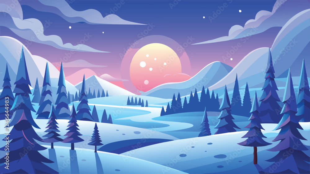 Obraz premium winter landscape with mountains