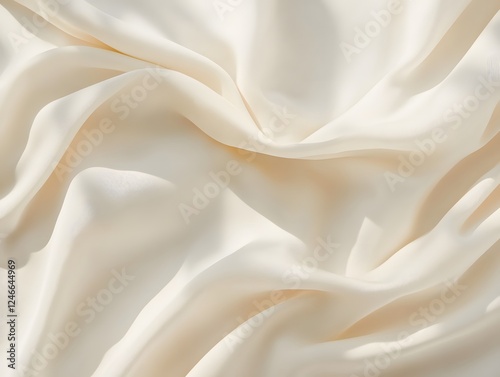 A close-up flat lay view of a white piece of chiffon fabric