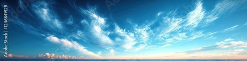 Blue Sky and White Clouds Panoramic Background