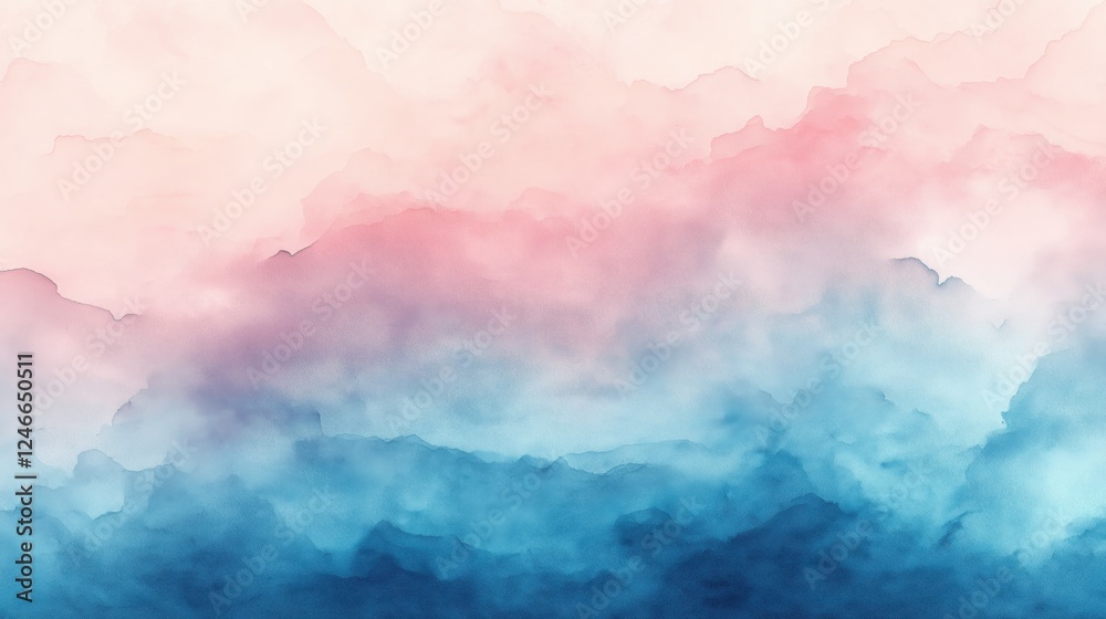 Soft watercolor gradient blending warm peach into cool blue hues Soft watercolor gradient blending warm peach into cool blue hues