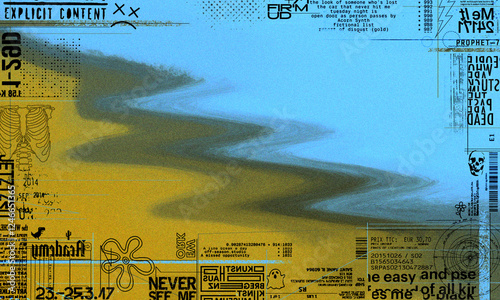 Abstract gradient color background and urban graphics. digital artwork