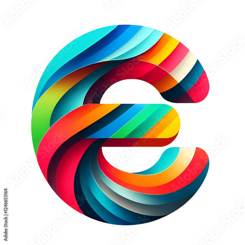 Colorful letter E logo design isolated on white background