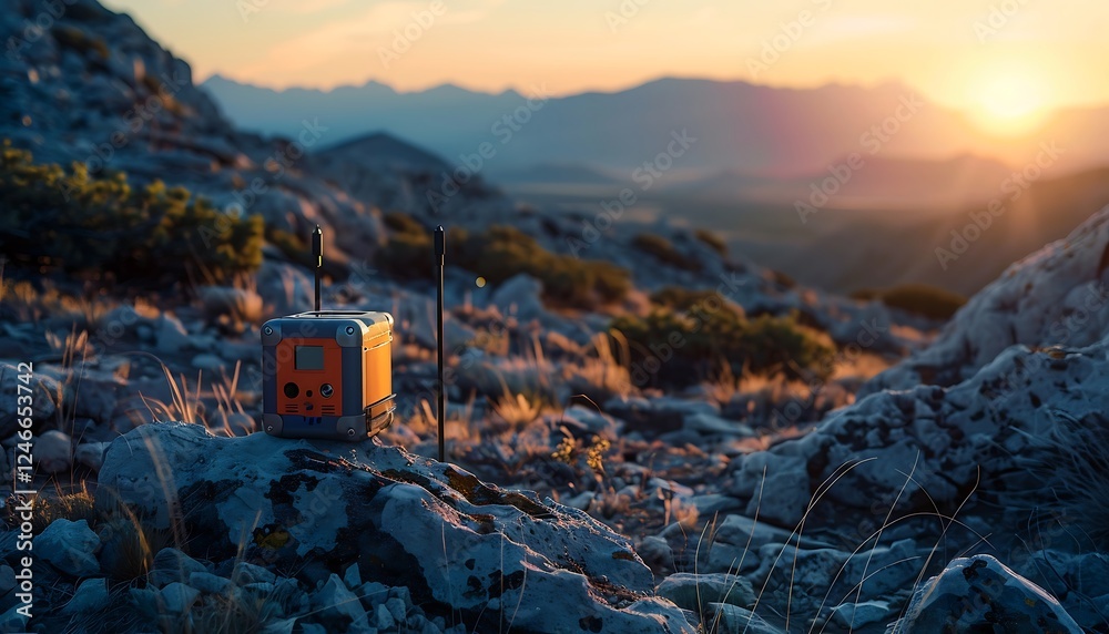 Photographer taking picture of beautiful sunset in the mountains. Photographic equipment. Photographer taking picture of beautiful sunset in the mountains. Photographic equipment.
