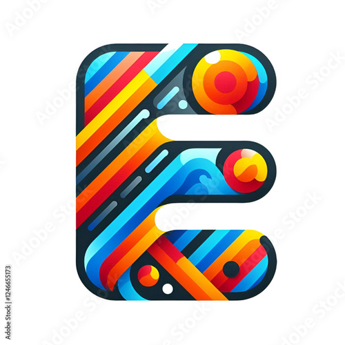 Colorful letter E logo design isolated on white background