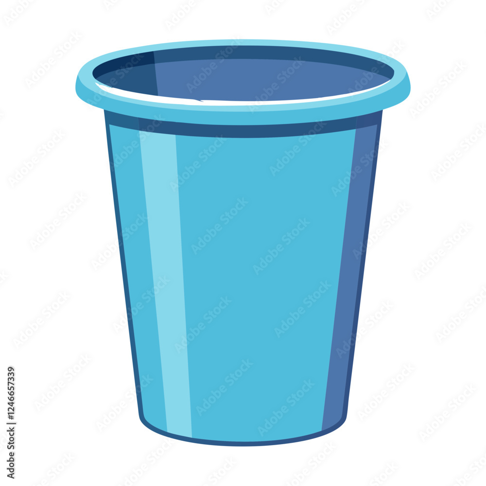 Bright blue paper wastebasket is centered against a white background, emphasizing its clean and simple design suitable for offices, homes, or classrooms. Ideal for managing paper waste Bright blue paper wastebasket is centered against a white background, emphasizing its clean and simple design suitable for offices, homes, or classrooms. Ideal for managing paper waste