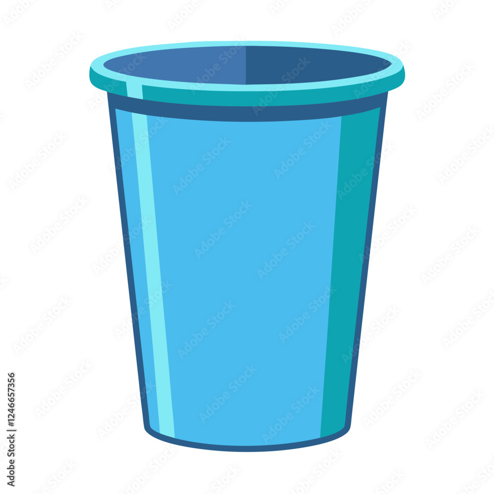 A blue paper wastebasket stands against a clean white background, showcasing its smooth surface and design. Ideal for organizing and disposing of paper waste responsibly A blue paper wastebasket stands against a clean white background, showcasing its smooth surface and design. Ideal for organizing and disposing of paper waste responsibly