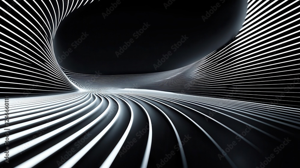 Naklejka premium Minimalist wind tunnel visualization with smooth airflow patterns