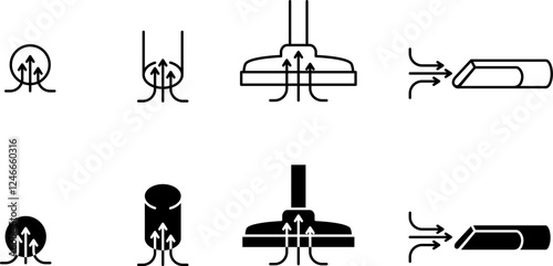 Suction  icon, vacuum cleaner air suction , vector illustration