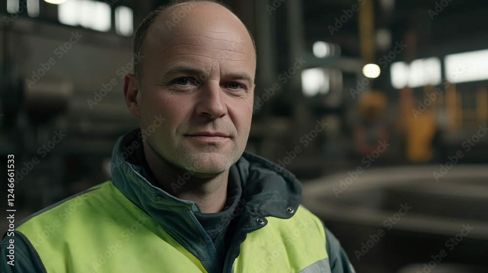 Portrait of a Confident Worker in Industrial Environment Portrait of a Confident Worker in Industrial Environment