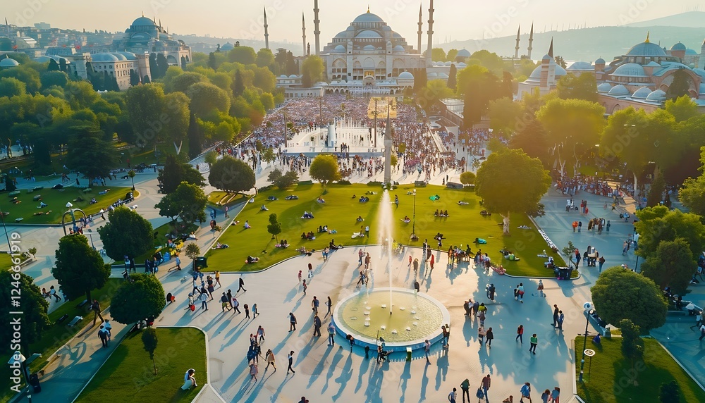 Obraz premium Aerial view of Sultanahmet Square in Istanbul, Turkey.