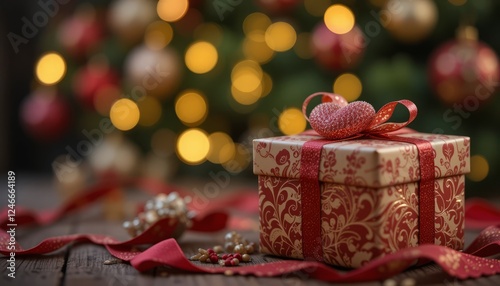 christmas tree with gifts and decorations