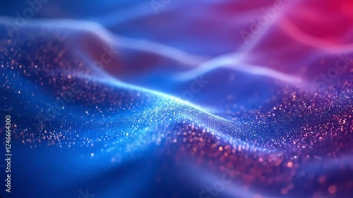 Blue and Pink Abstract Particle Wave Background Animation - 4K Seamless Loop