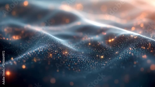 Shimmering Particle Waves: Abstract Animated Background Loop