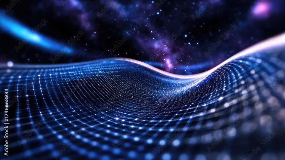 Abstract digital art depicting cosmic wave pattern in space Abstract digital art depicting cosmic wave pattern in space