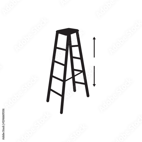 Folding ladder icon vector illustration symbol design