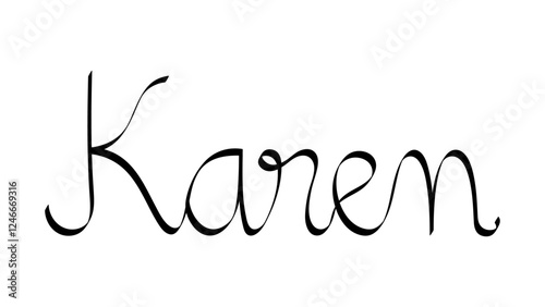 Black handwritten female name "Karen"