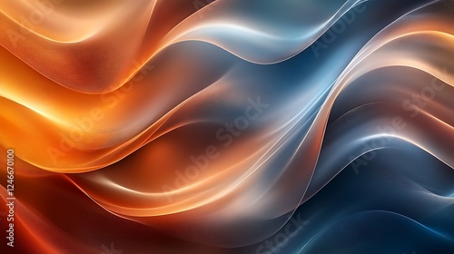 Abstract blue and brown background with wavy line