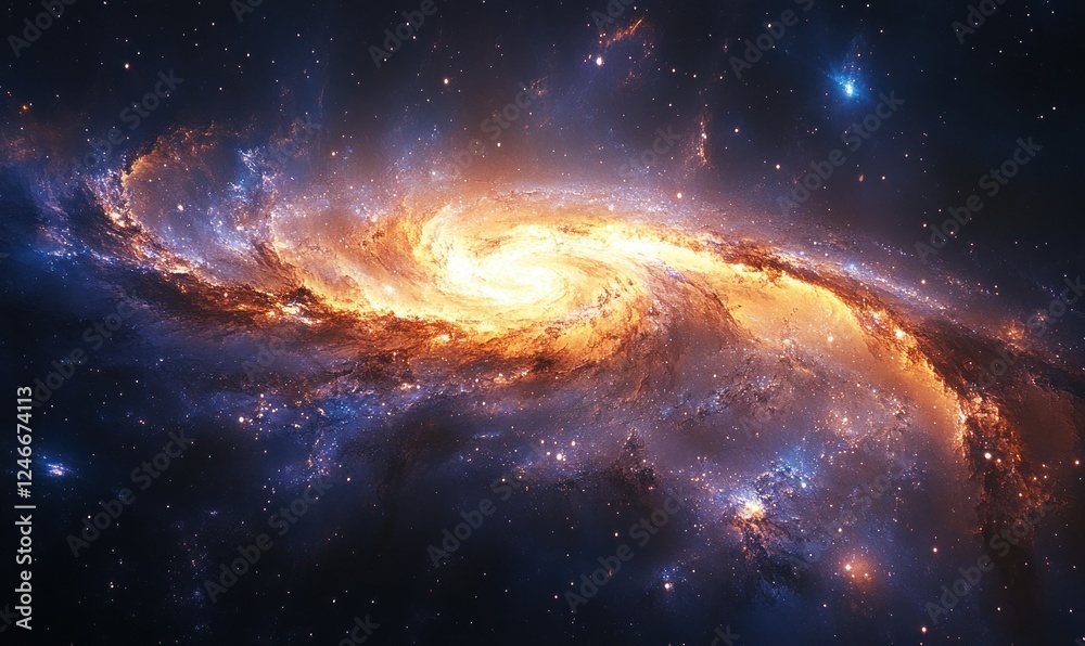 Fototapeta premium Cosmic Swirls and Ethereal Light in Deep Space Galaxy Nebula