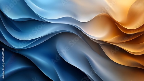Abstract blue and brown background with wavy line