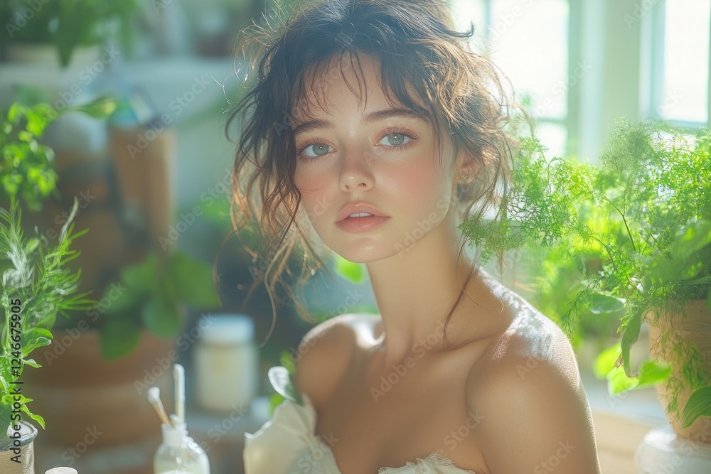 Skincare Routine Woman Applying Moisturiser in Bathroom Morning Reflection Skincare Routine Woman Applying Moisturiser in Bathroom Morning Reflection