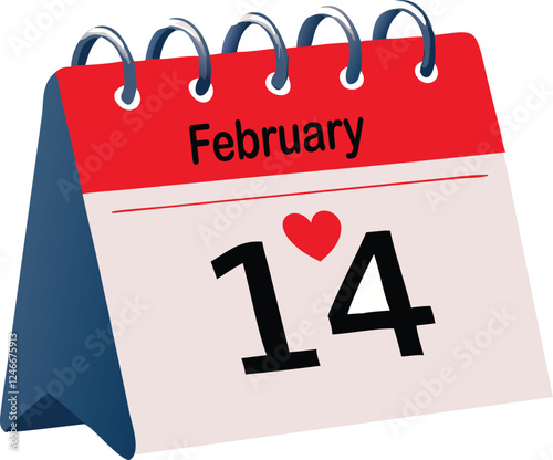 Adobe Illustrator Artwork calendar 14 February valentine day