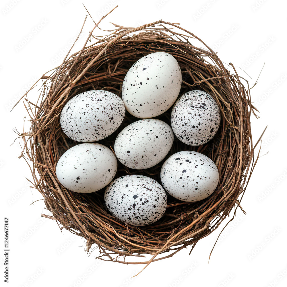 Bird Eggs in a Natural Nest - Isolated on Transparent Background PNG Bird Eggs in a Natural Nest - Isolated on Transparent Background PNG