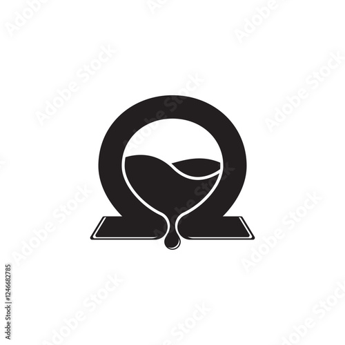 omega symbol icon illustration design