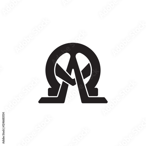 omega symbol icon illustration design