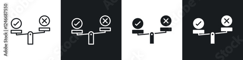 Ethics icons in solid and stroke graphics